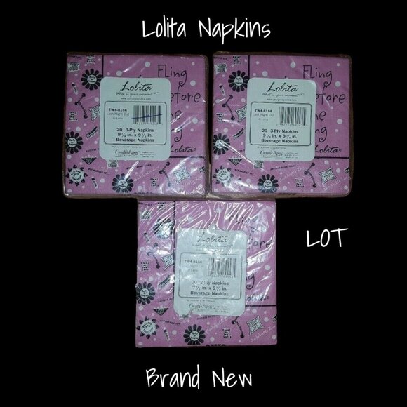 Lolita Other - Lolita Cocktail Beverage Napkins - Fling Before The Ring, Set of 3 Packs New